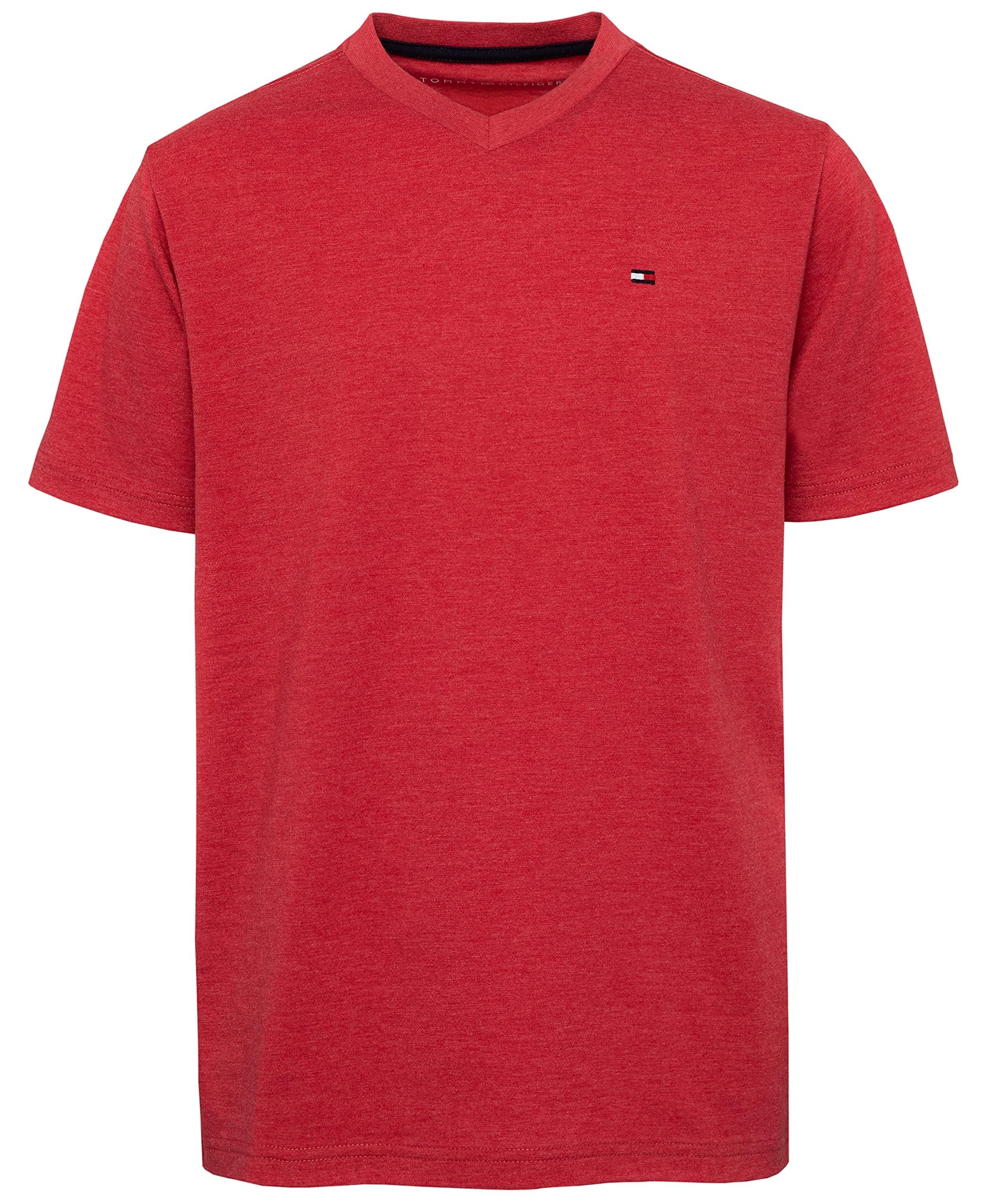 Tommy Hilfiger Boys' Short Sleeve Solid V-Neck T-Shirt, Soft, Comfortable, Relaxed Fit